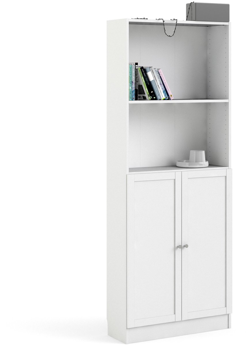 Giga Living Boekenkast Basic - Wit - 79x203cm