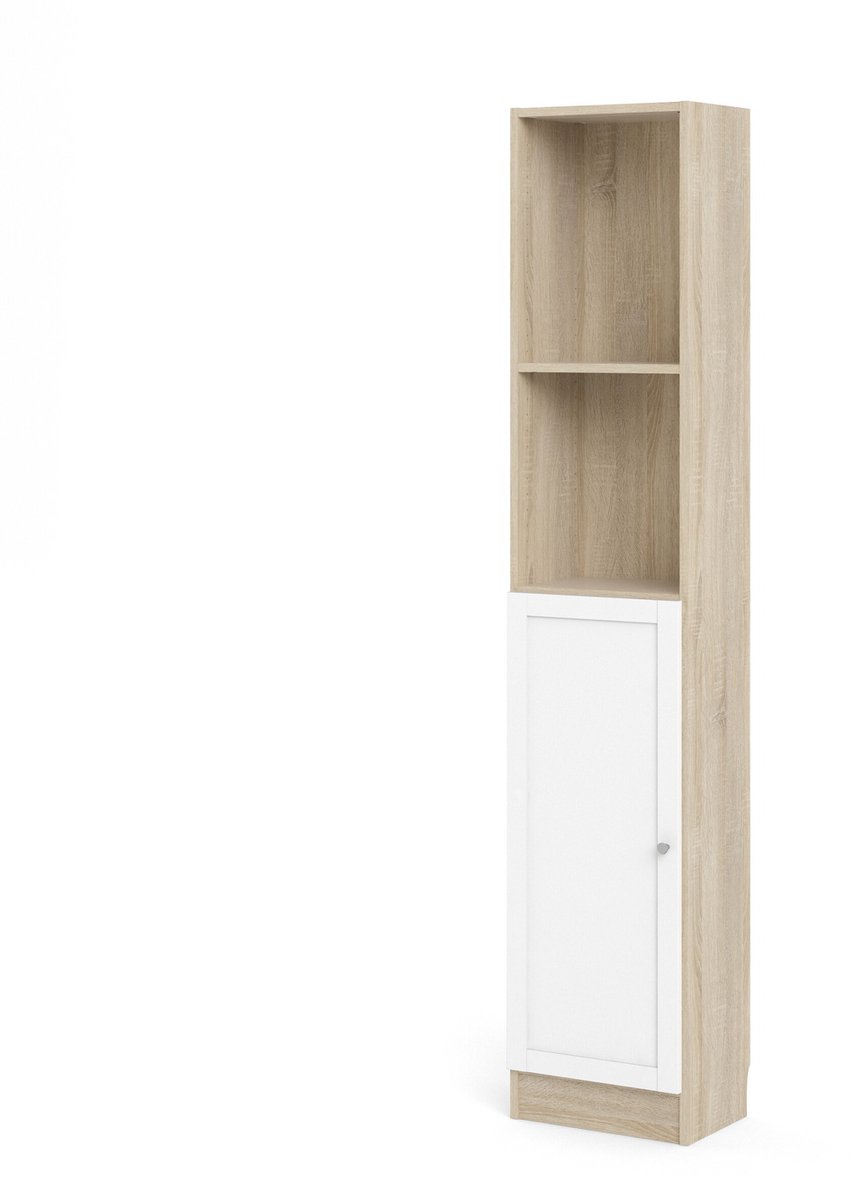 Giga Living Boekenkast Basic - Naturel/Wit - 41x203cm