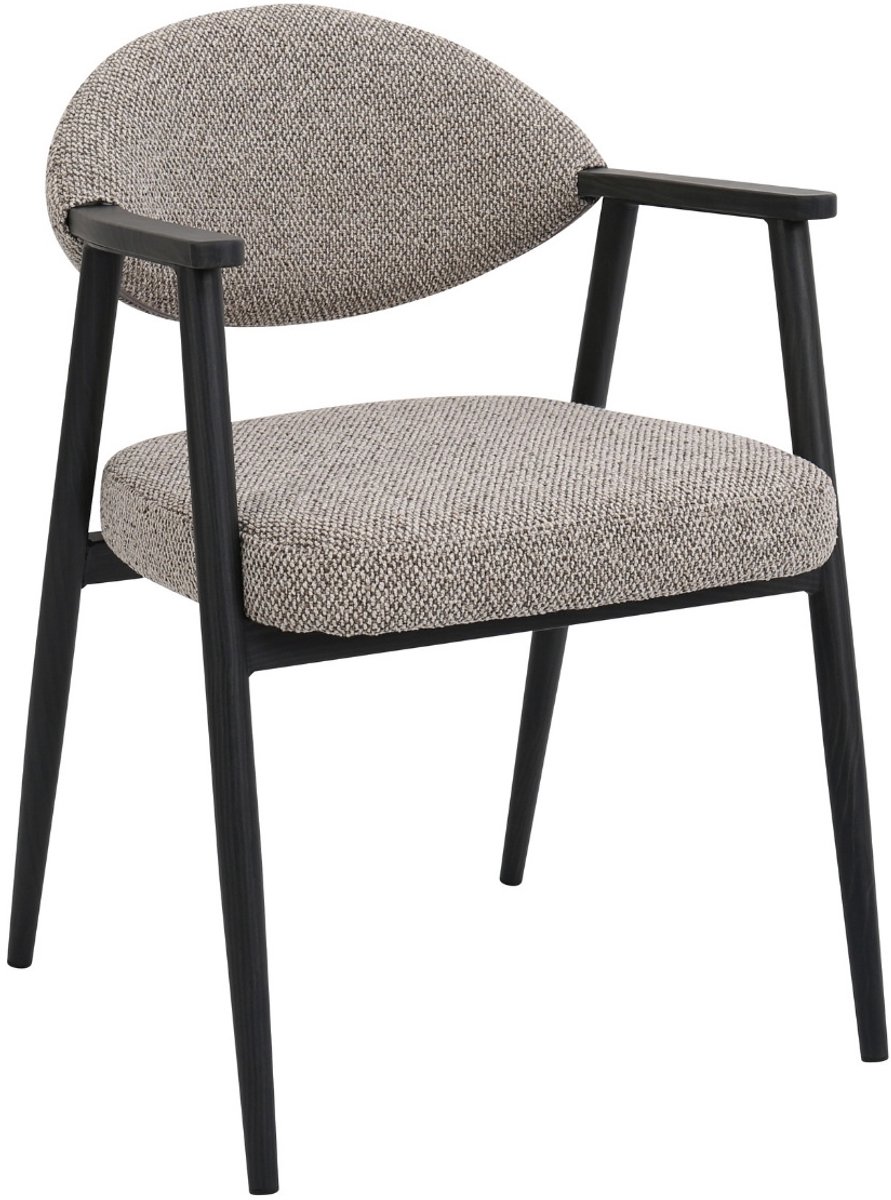 DÉJA Living Eetkamerstoel Karup - Taupe/Zwart - Set van 2
