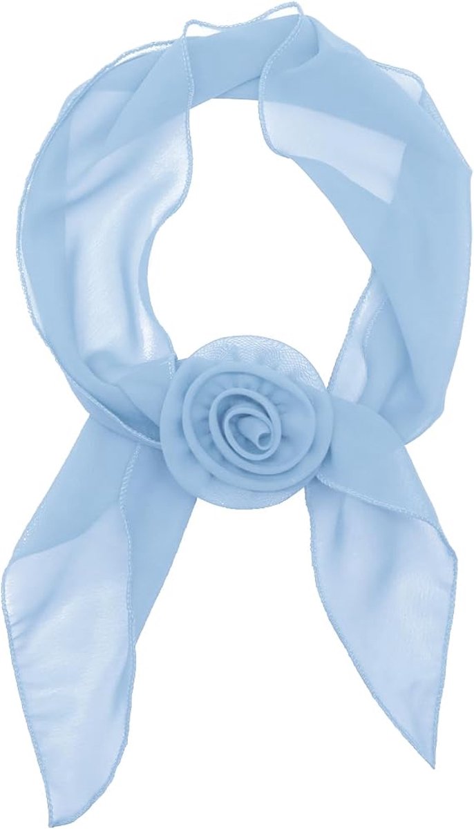 Damessjaal met afneembare bloemen, lange zachte neksjaal met strik, multifunctionele hoofdband