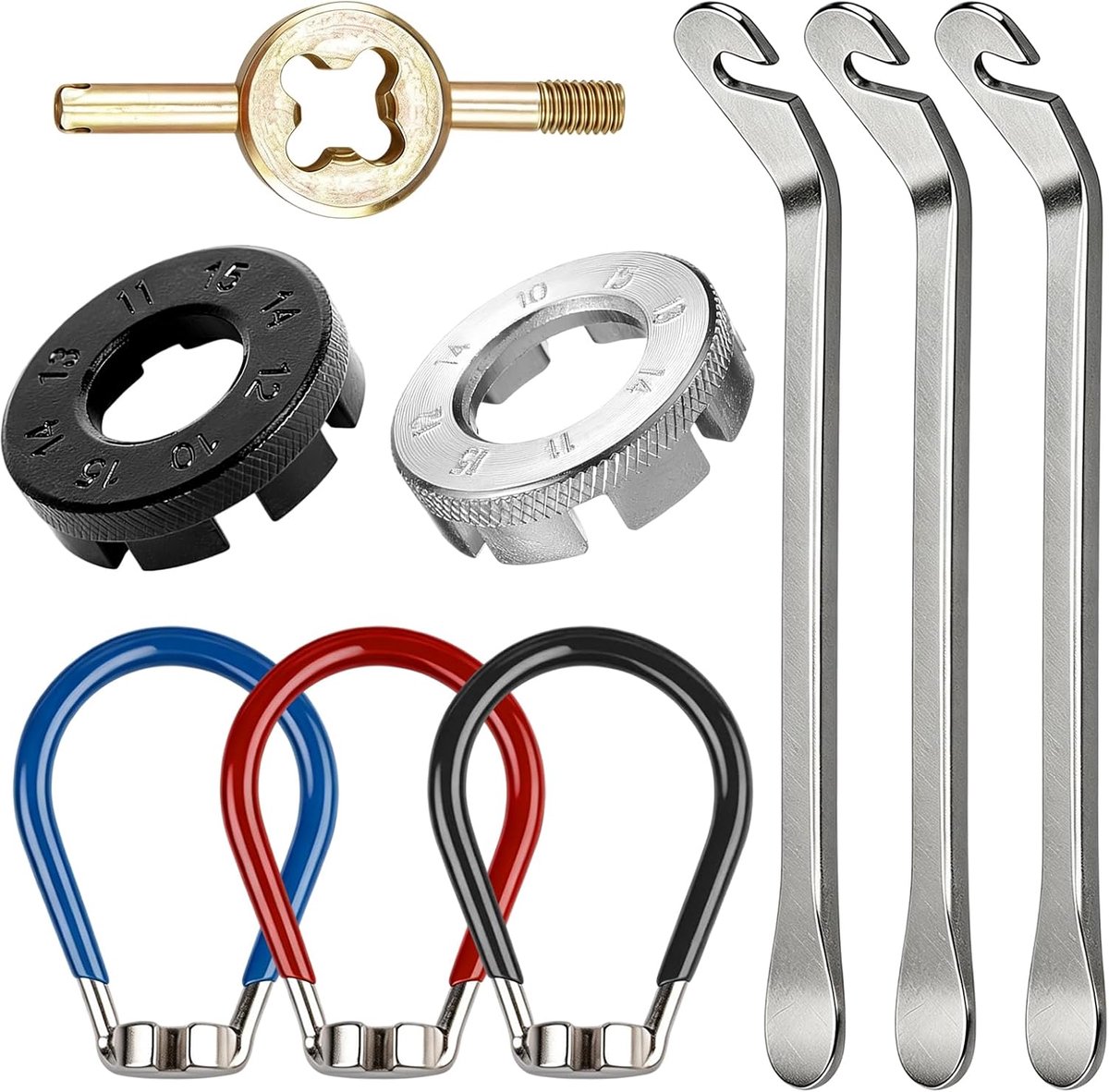 Fietsgereedschap Set 9 Delig - Stalen Spaken Sleutel - Universele Spaak Tensioner - Ideaal voor Onderhoud - ShopVlot