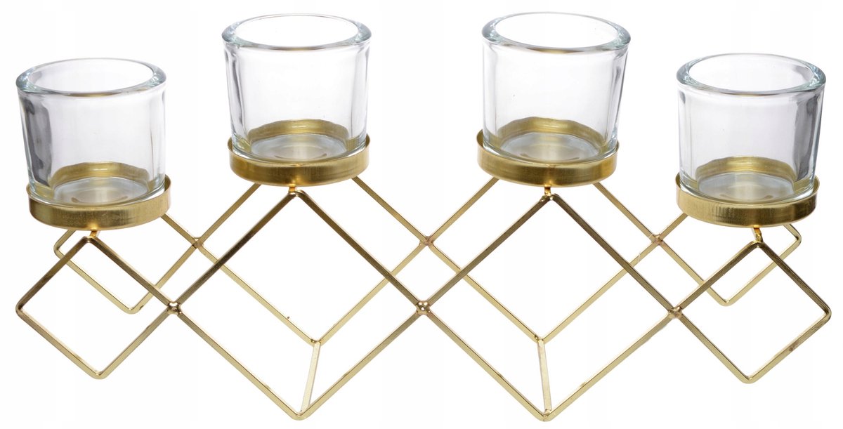 Ewax Gouden Metalen Kandelaar 35cm - Stijlvol en Modern
