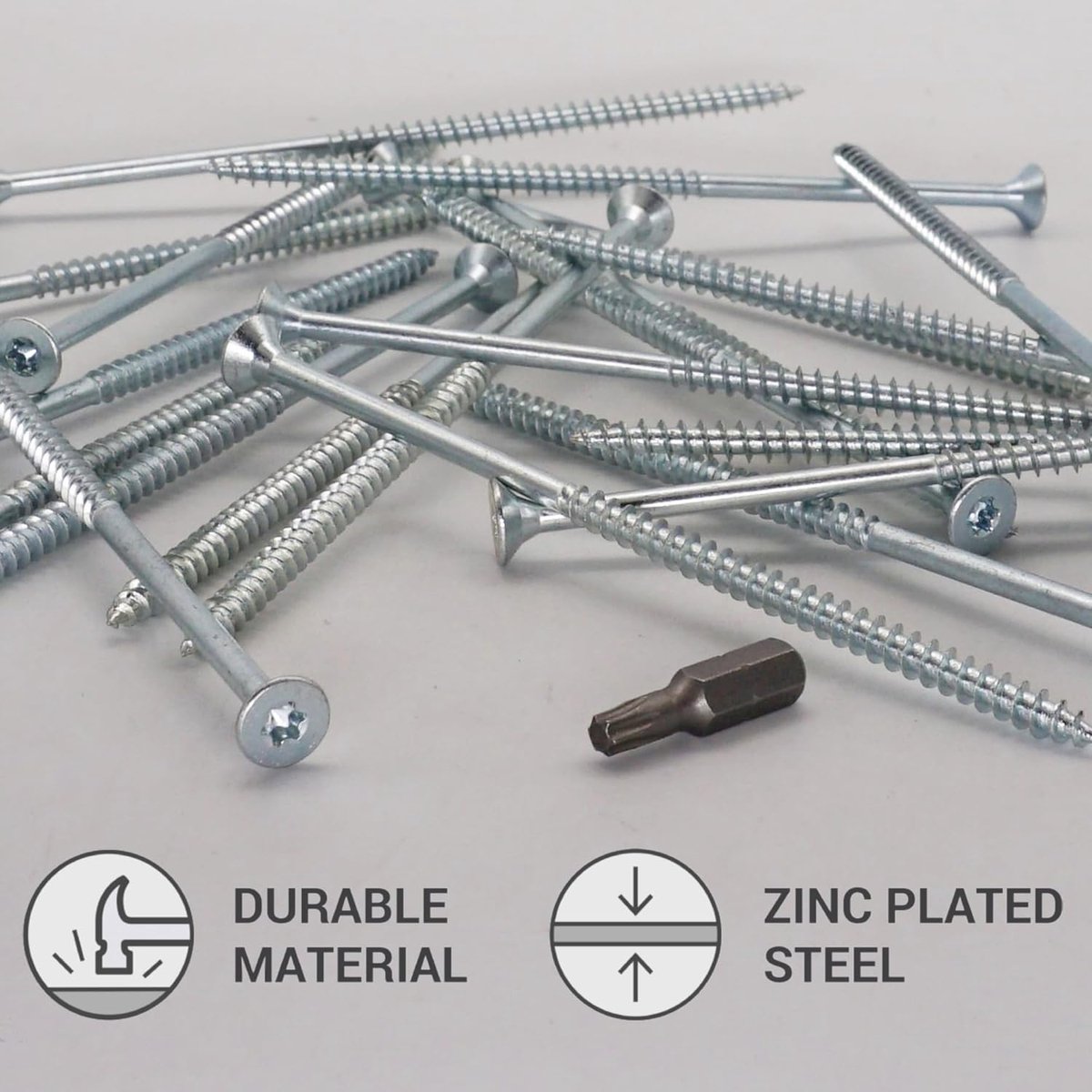 Houtschroeven 5 x 120 mm - Gegalvaniseerd staal - Torx verzonken kop - Geschikt voor diverse toepassingen - ShopVlot