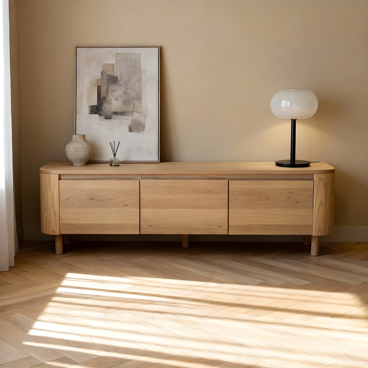 DÉJA Living Tv-meubel Valde - Naturel Hout - 160x40x35cm