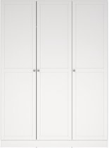 Kledingkast Slaapkamer Wit - 3-deurs - MDF - 147x62x200cm - Giga Living