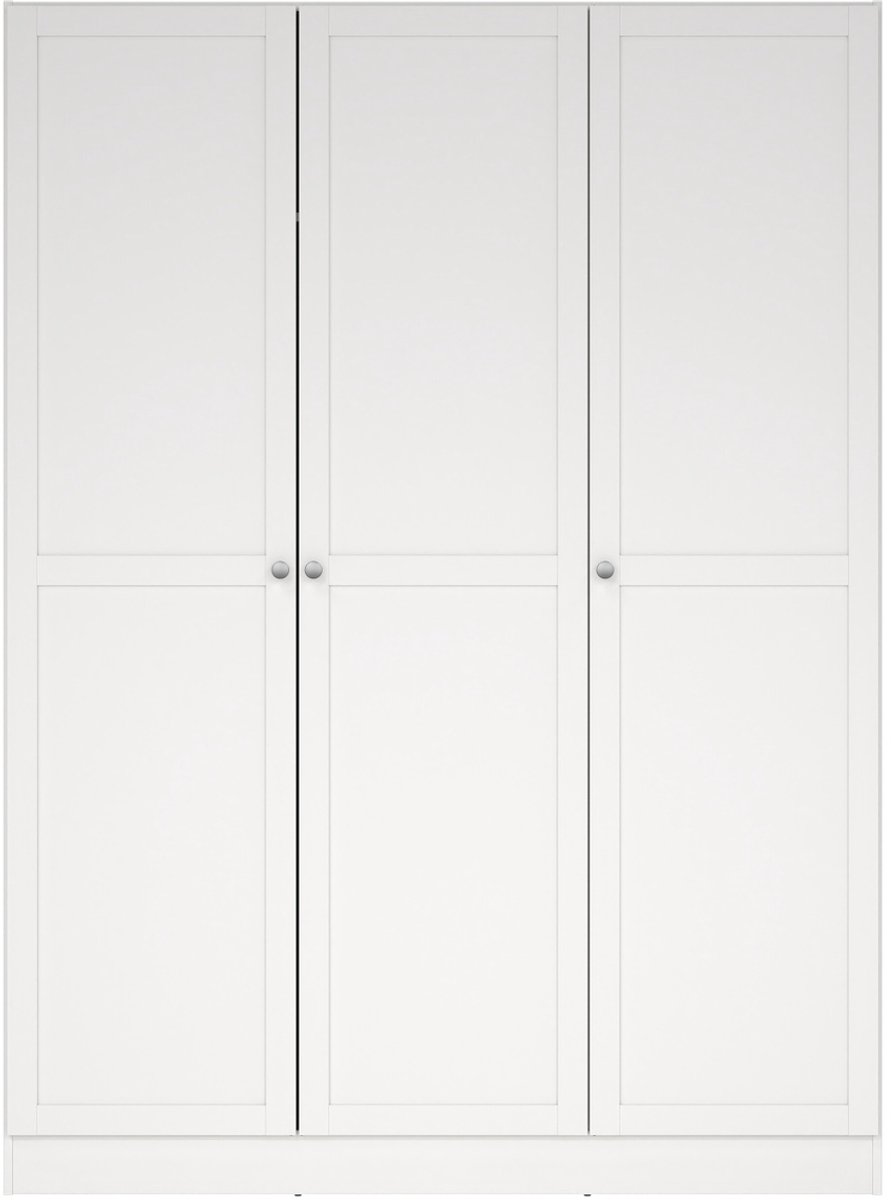 Kledingkast Slaapkamer Wit - 3-deurs - MDF - 147x62x200cm - Giga Living