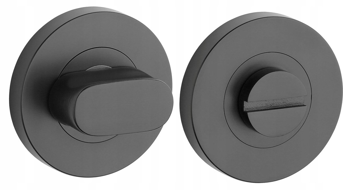 Deurkruk rozet WC mat zwart 8mm, roestvrij staal