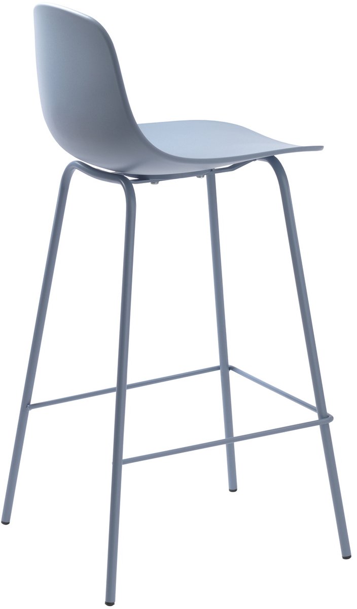 Barstoel Blauw - Zithoogte 67cm - 48x40,5x92,5cm - Set van 2