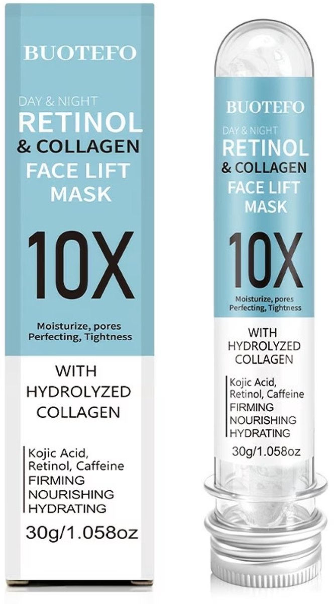 Retinol & Collageen Gezichtsmasker – Hydraterend Face Lift Masker met Gehydrolyseerd Collageen