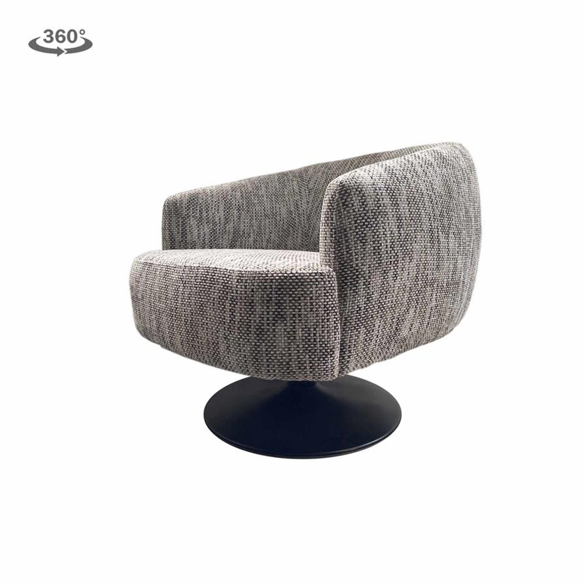 Tower Living Draaifauteuil Barga - Lichtgrijs Stof - 80x80x75cm