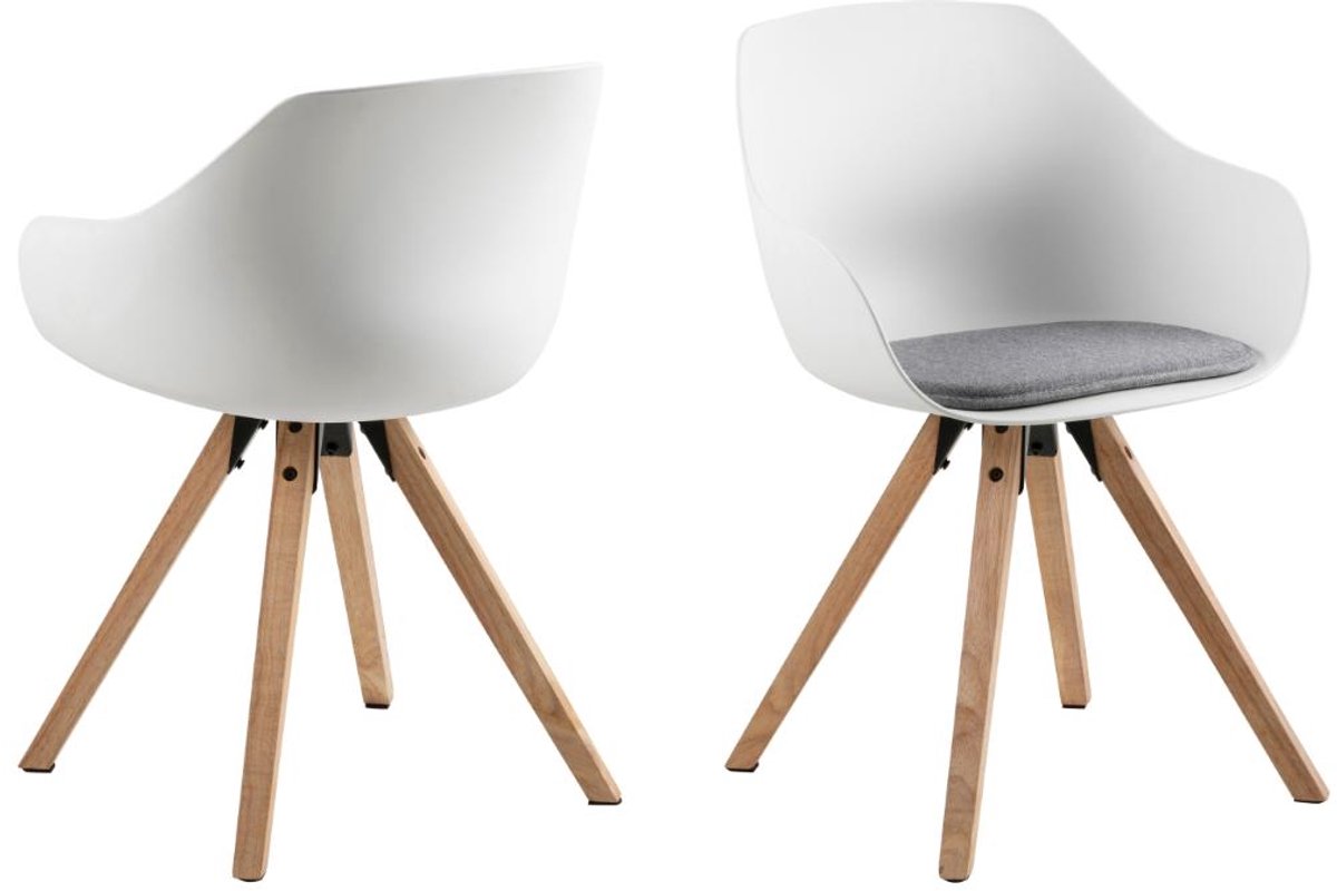 Giga Living Eetkamerstoel Yorna - Lichtgrijs Stof - Zithoogte 48,5cm - Set van 2