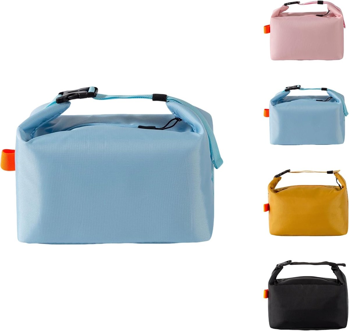 Geïsoleerde lunchtas met dikke aluminiumfolie-voering – Lekvrije thermische bentotas voor werk, school en picknicks – Ruime koel-/warmhoudtas – Inclusief verstelbare schouderriem – Geschikt voor alle leeftijden – Blauw