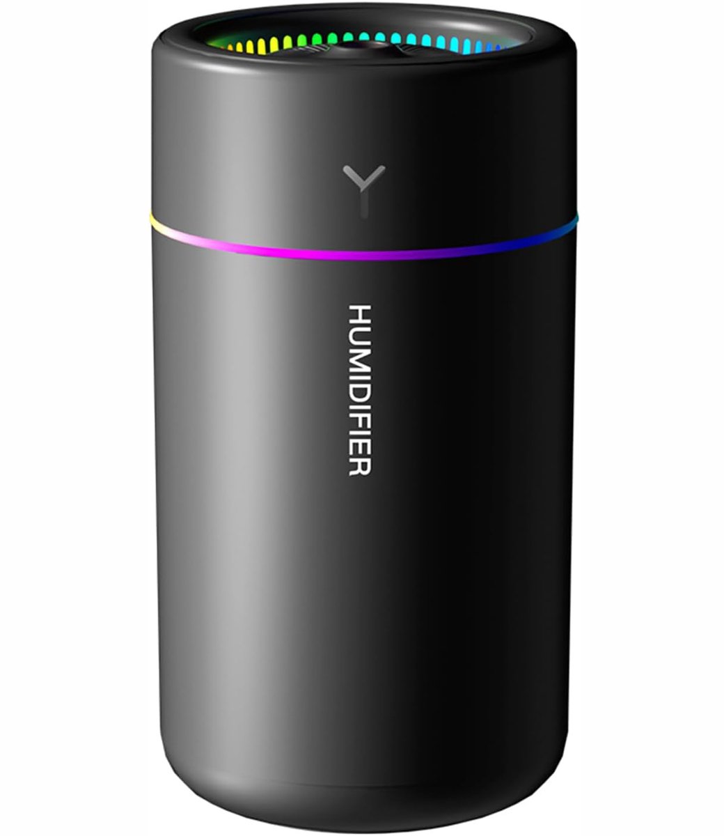 280 ml Ultrasone Luchtbevochtiger Met Aromaverspreider En Ademhalingslicht - 26 dB Stil Dubbele Mistmodi Automatische Uitschakeling - USB-Voeding Voor Thuis Op Kantoor En Slaapzaal - Zwart Home Office & Dorm - Black