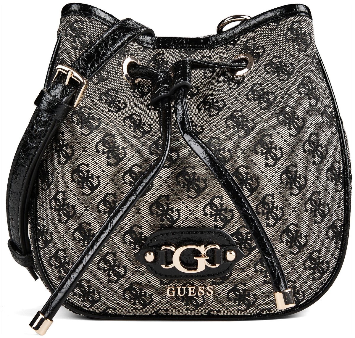 GUESS schoudertas Samantha Mini Bucket Bag Black zwart