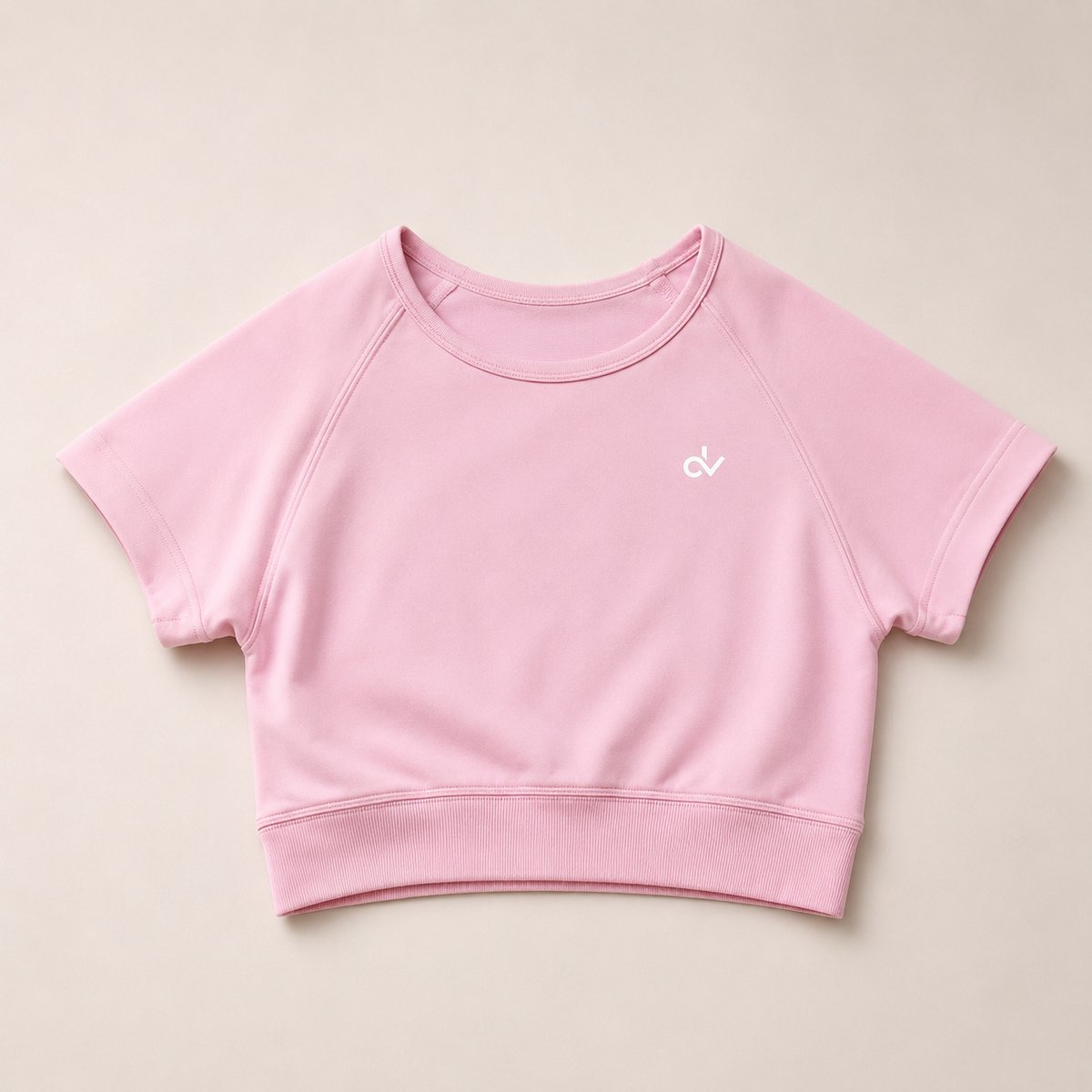 DV – Roze – M – SportCrop – SculptWear – Dames – Korte Mouwen - Sport Shirt- Aansluitend, Ademend, Zweetafvoerend