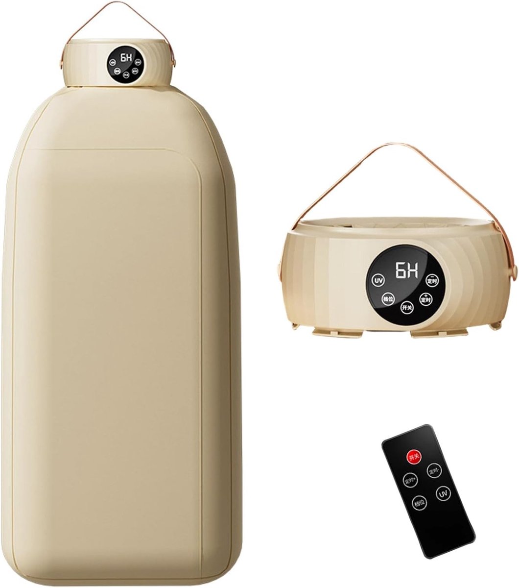 Elektrische Mini-Wasdroger - Beige - Compacte Draagbare Kledingdroger met Warmtepomp - Voor Studentenhuizen en Appartementen