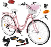 Davi Emma – Stadsfiets – 28 inch – 7 versnellingen – Shimano – V-brake – Lage instap – Roze/Zwart