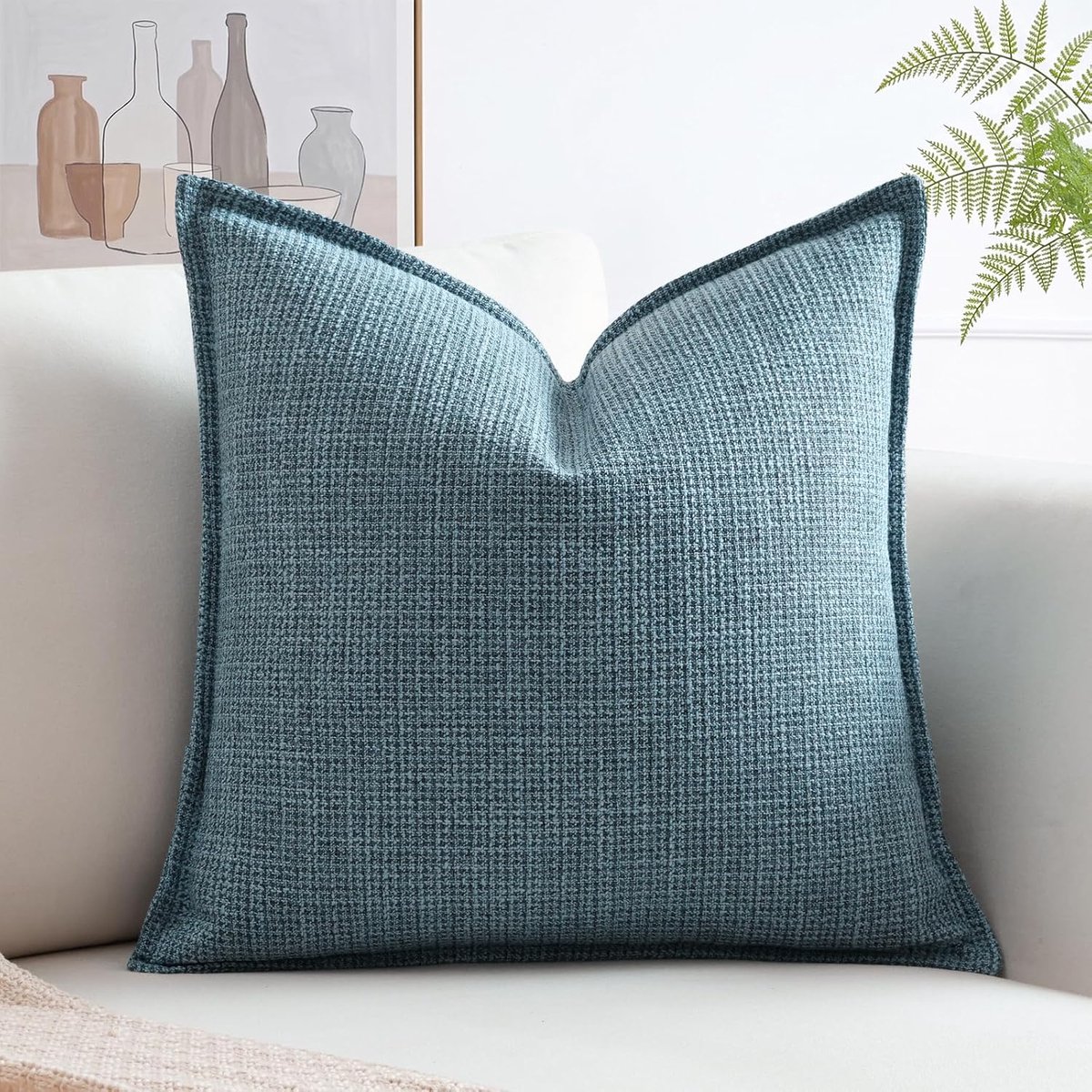 Decoratieve Kussensloop 45 x 45 cm - Linnen Textuur - Elegante Ontwerp - Perfect voor Sofa of Slaapkamer - ShopVlot