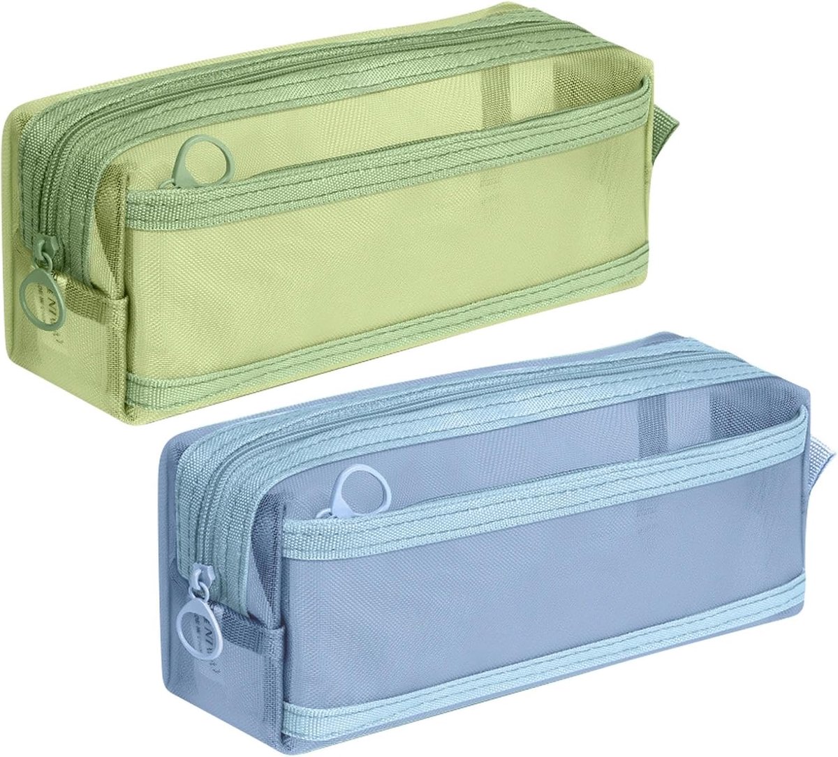 Transparante etui 22x6,5x9 cm - set van 2 - voor school en kantoor - overzichtelijk opbergen - ShopVlot