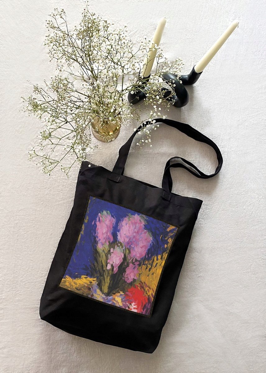 Stijlvolle Shopper Tas met Grote Applicatie - Canvas, 38x41cm