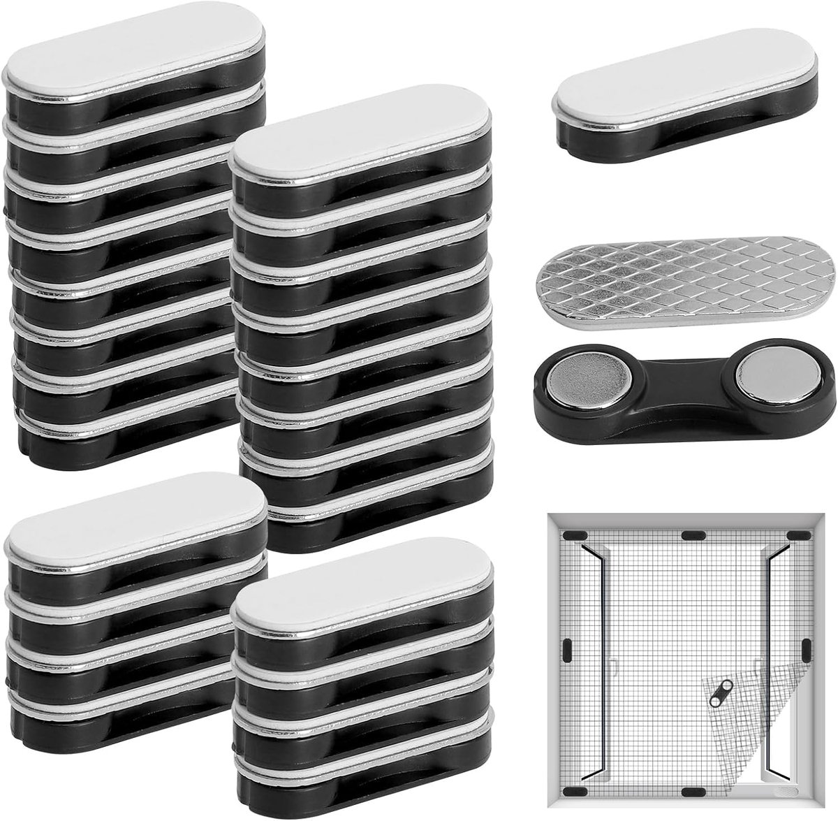 Vliegenhorclips 24 stuks - Zelfklevend - Bevestiging zonder boren - Ideaal voor ramen - ShopVlot