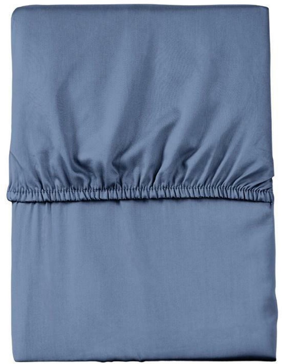 Hoeslaken Micro Satijn 180x200 Blauw Met Elastiek