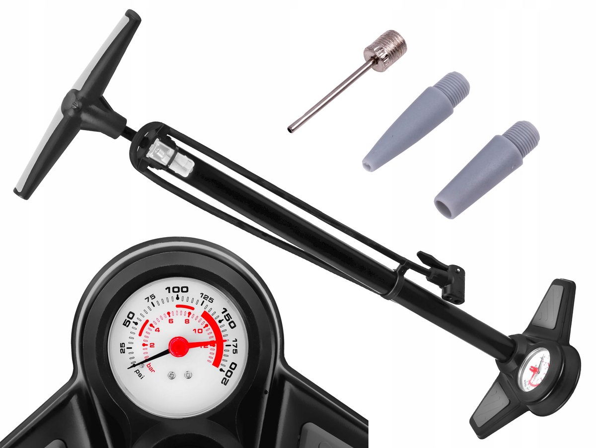 Stabiele Fiets Pomp met Drukmeter - AV/DV/FV Klep
