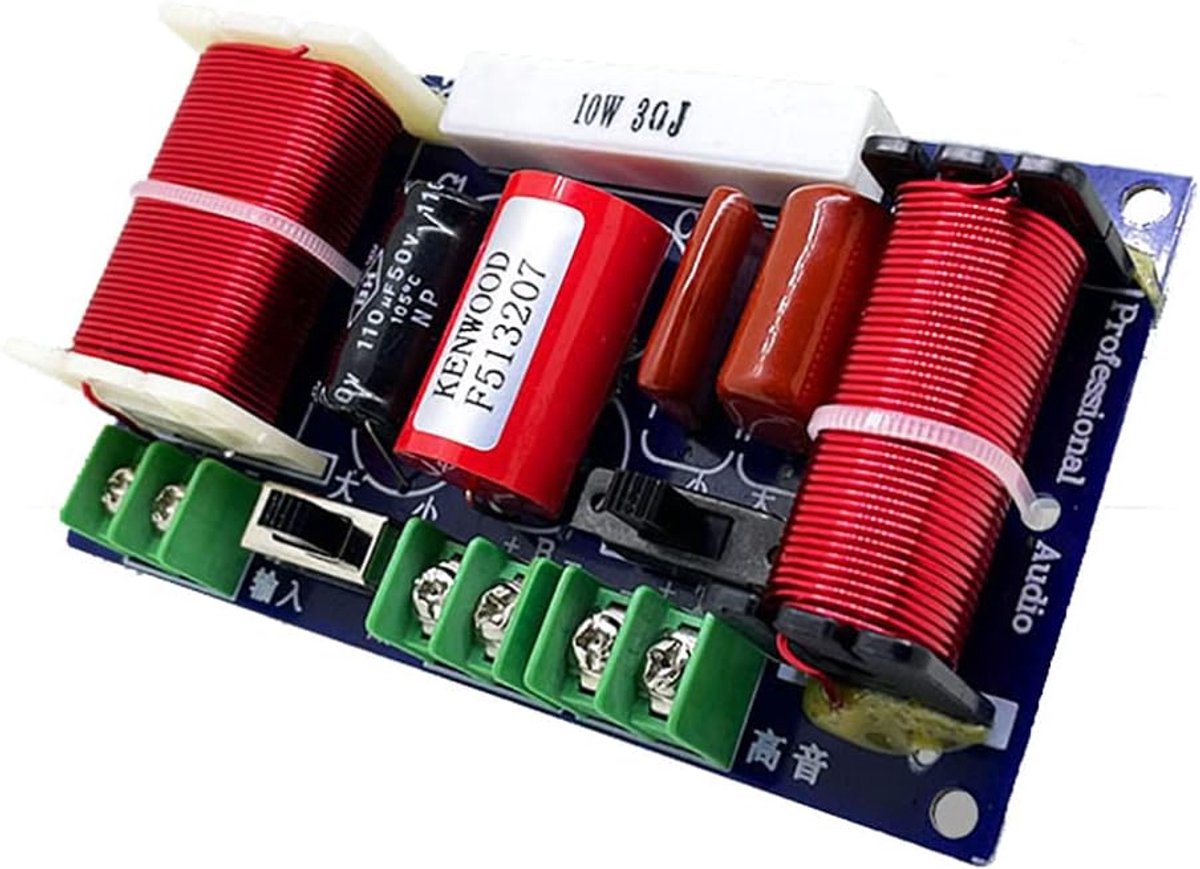 Speaker crossover 250W - 2-weg - instelbaar 2500Hz-3000Hz - voor Hi-Fi en surround luidsprekers - ShopVlot