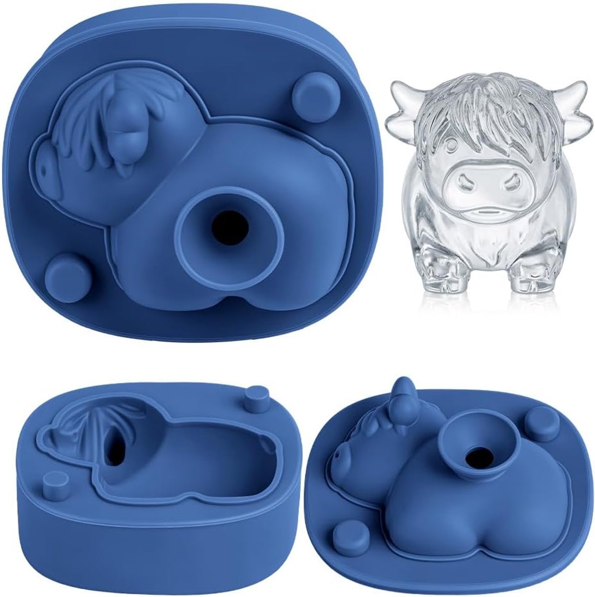 IJsblokjesvorm Mini Highlandcow - 3D siliconen - BPA-vrij - leuk voor drankjes - ShopVlot