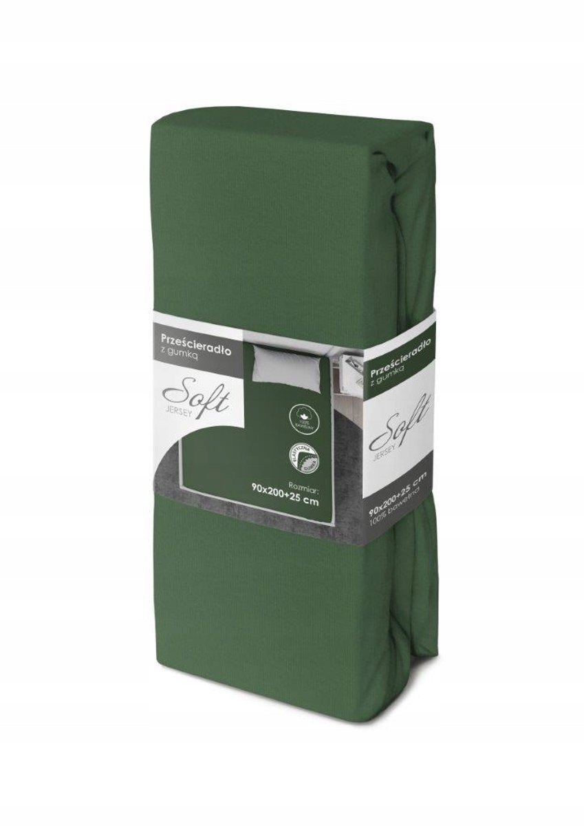 Jersey Hoeslaken 90x200cm Groen Katoen met Elastiek