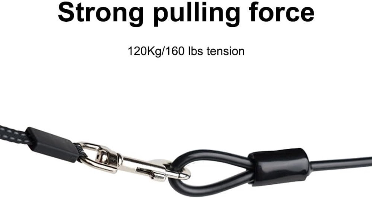 Hondenriem korte 48 cm - beetbestendig staaldraad - voor grote en kleine honden - ideaal voor training - ShopVlot