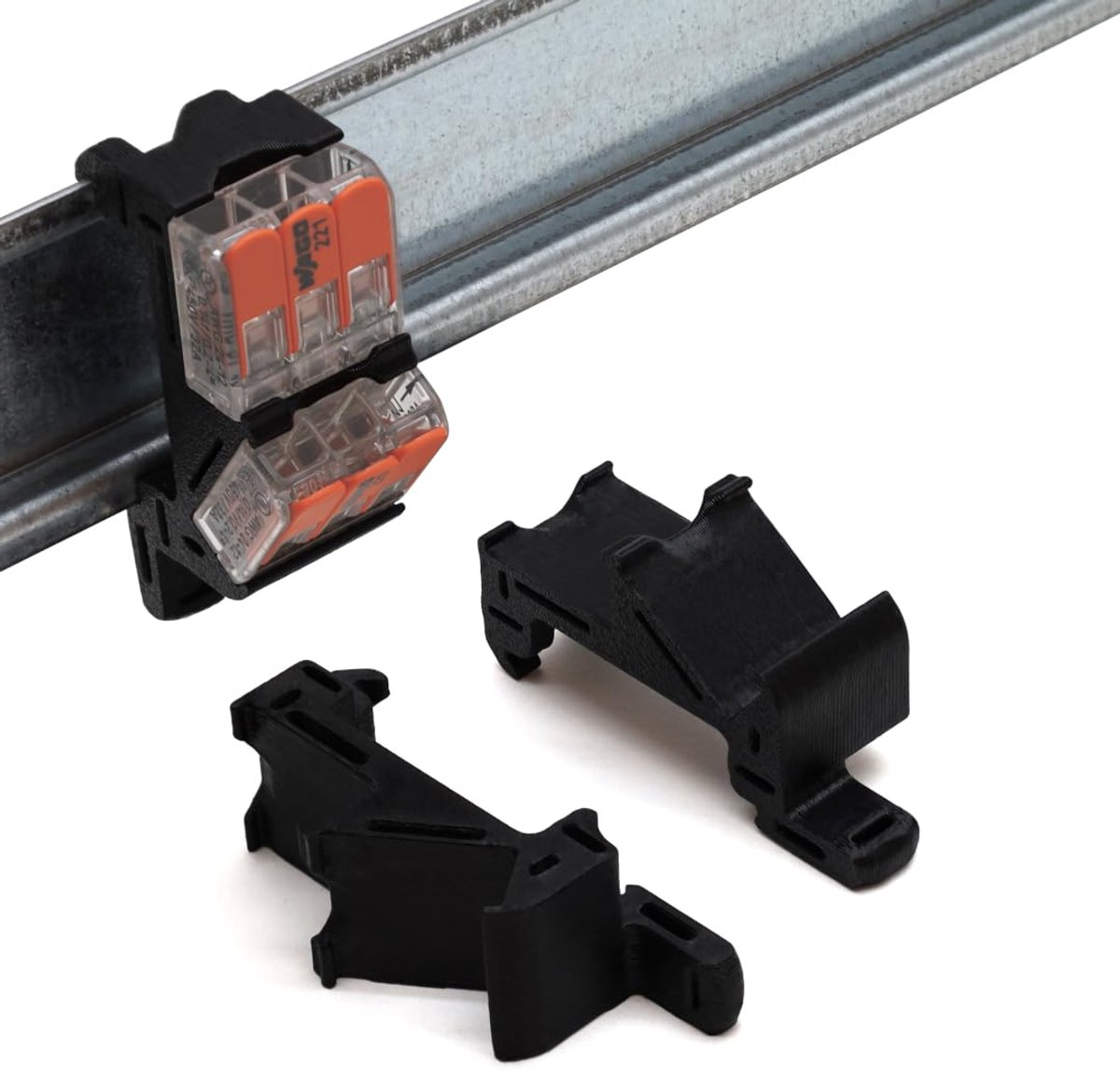 Houder voor geleiderail 1TE DIN profiel - zwart 12 cm - UV-bestendig - eenvoudig te monteren - ShopVlot