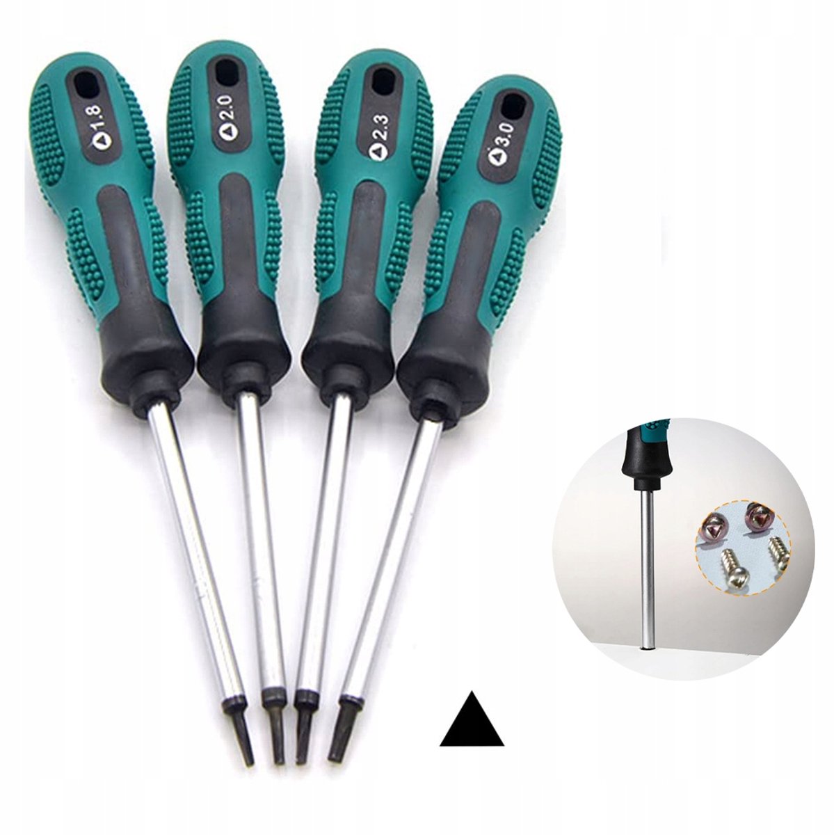 Set van 4 Driehoekige Schroevendraaiers - CR-V Staal, Magnetisch