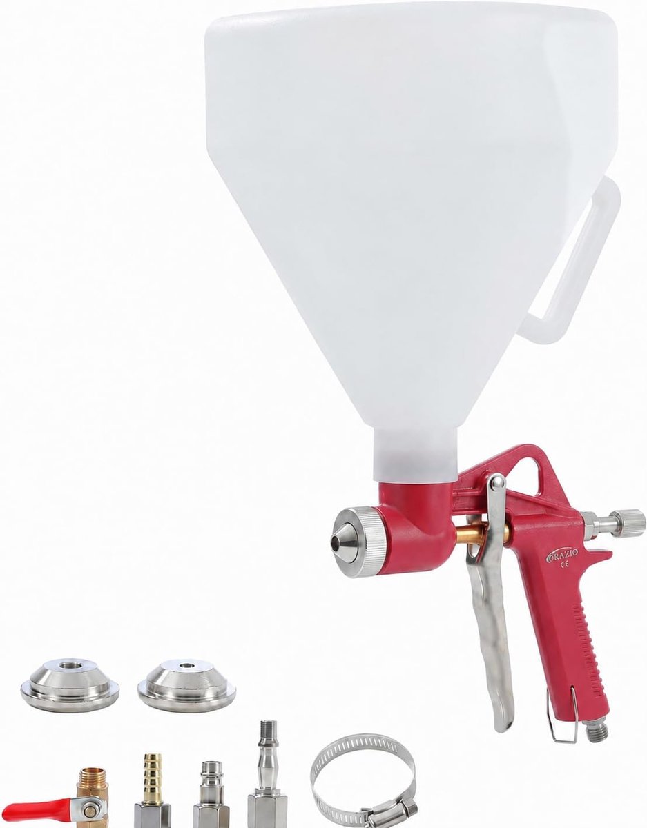 Orazio Pneumatic Plaster Gun 5L 3 Nozzles Paint Gun Funnel Feed for Ceiling Wall Rendering Plasterboard Plasterboard - ShopVlot