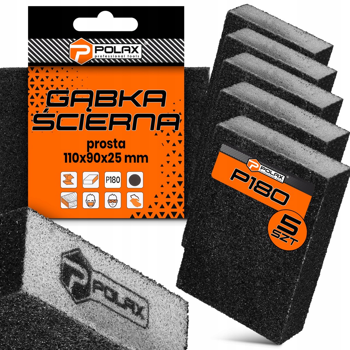 5x Schuurblok P180 - Schuurpapierblok voor Gladmaken en Verven