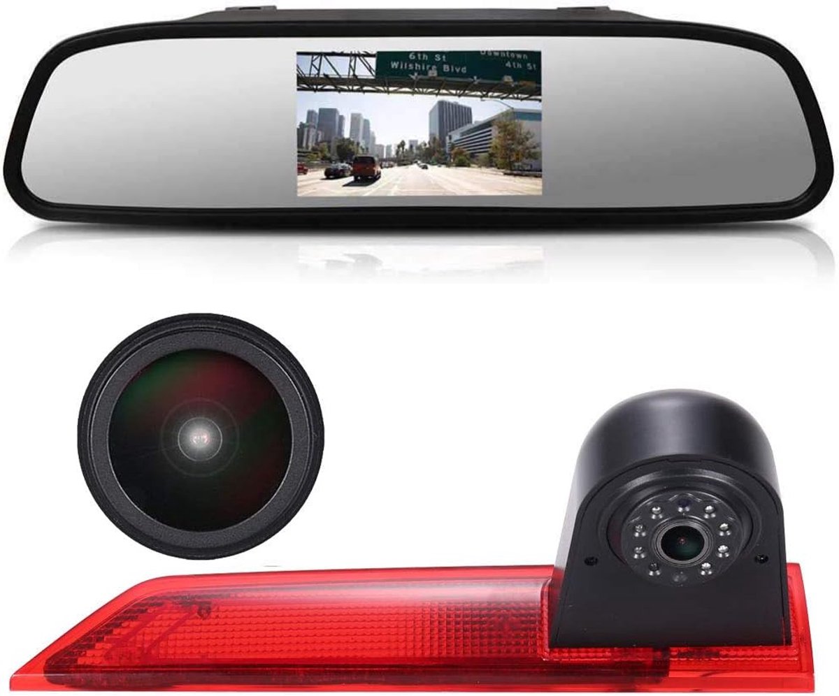 Super HD Rear Camera Set - 4.3 Inch Rear View Mirror Monitor + 1280 x 720 Pixels, 1000 TV Lines, HD Night Vision - ShopVlot