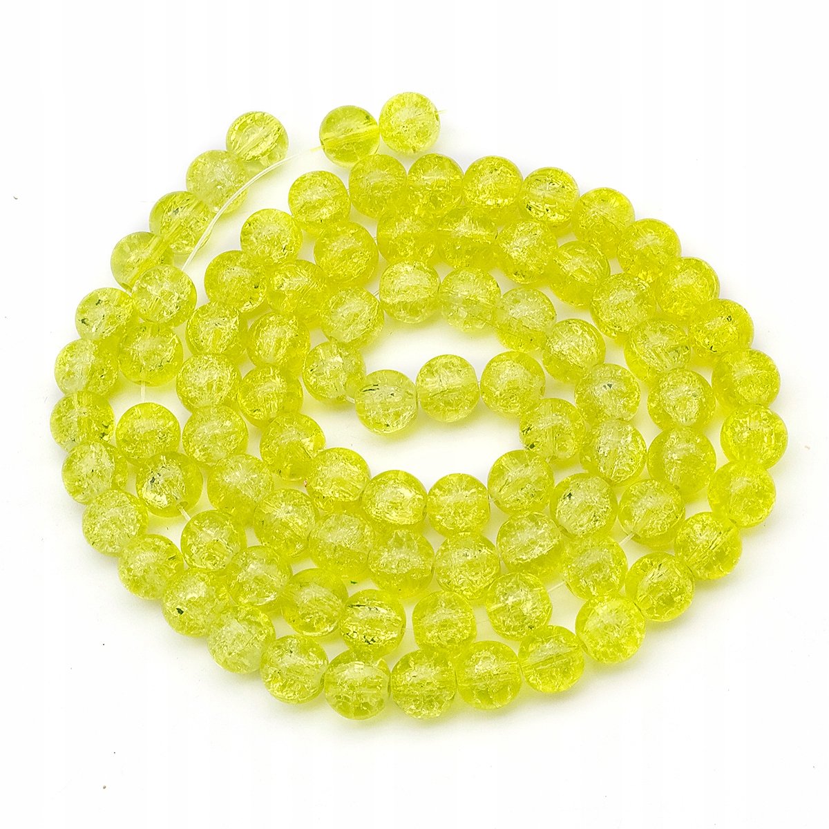 Merkloze Glazen Crackle Kralen Rond Geel 10mm (80 stuks)