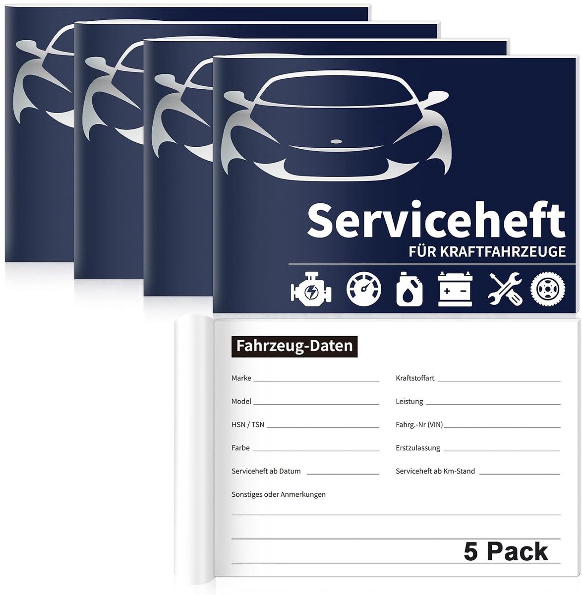 5 stuks serviceboekje auto chequeboekje auto A5 universeel serviceboekje voor motorvoertuigen alle auto's voor nieuwe - ShopVlot