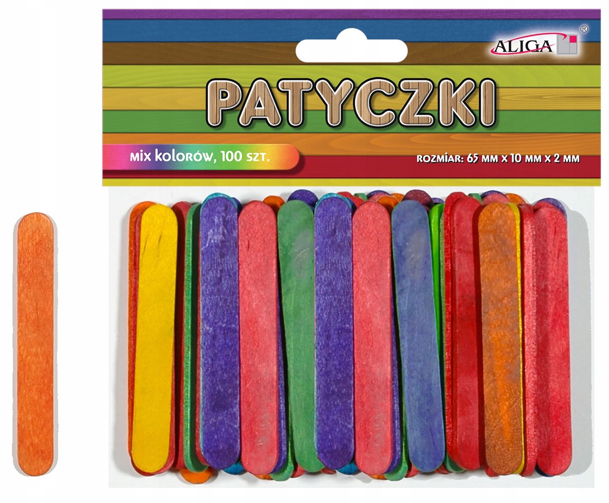 Aliga Houten Stokjes Mix Kleuren 100 stuks