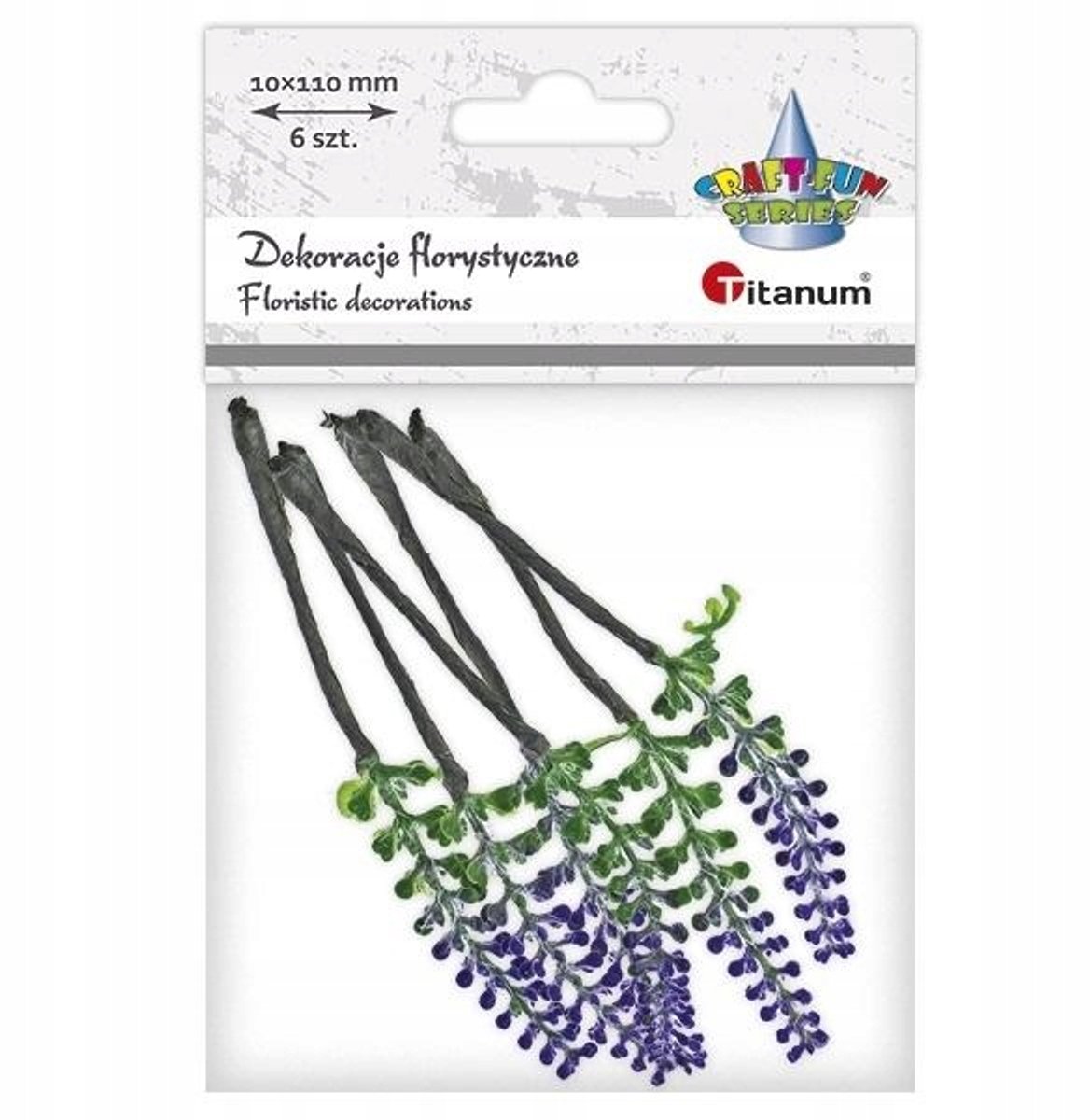 Kunstmatige Varenbloemen Decoratie 11cm, 6 Stuks, Paars-Groen