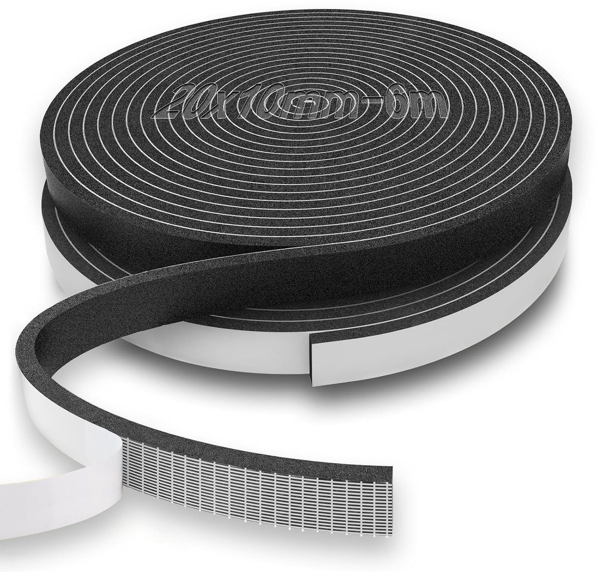 6 m schuimrubber, zelfklevend, 20 x 10 mm, schuimrubberen band - ShopVlot