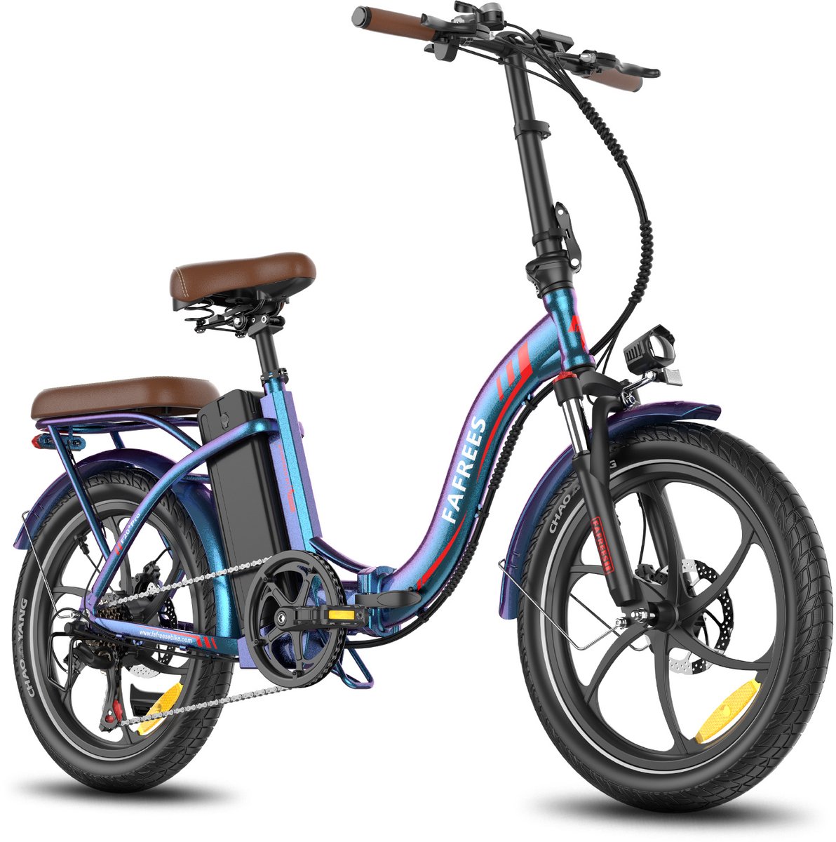 Fafrees 25AH Elektrische vouwfiets – E-Bike - 20 x 3.0 Inch Banden - Maximaal bereik 150 km - Shimano 7 versnellingen - 20 Inch opvouwbare City Commuter E-Bike – Elektrische stadsfietsen– Blauw