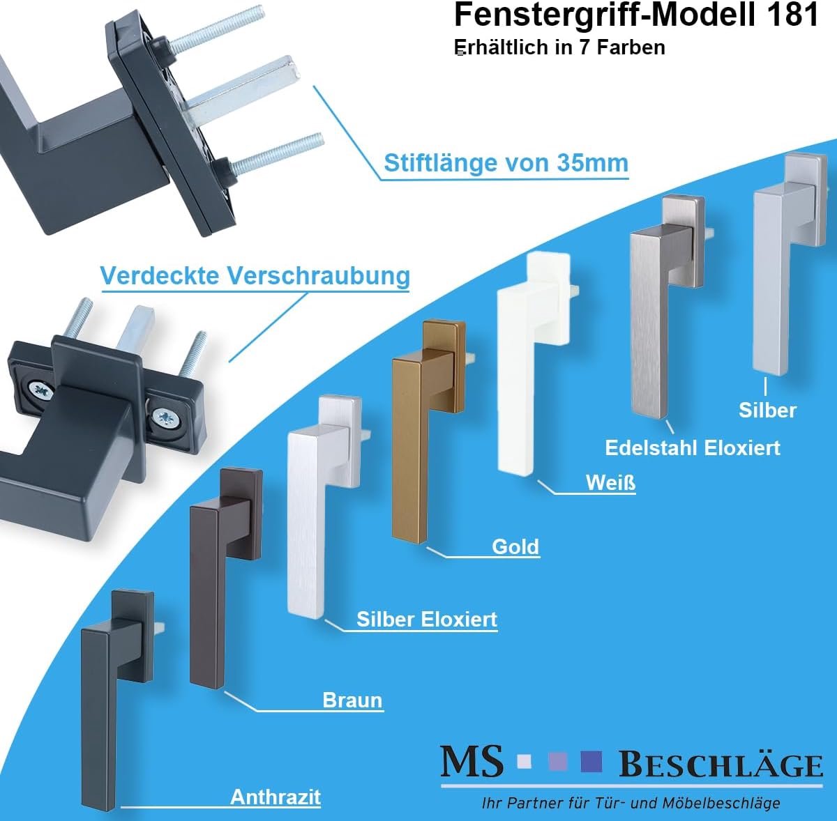 Raamhandleset 2 stuks - zwarte aluminium - exclusief ontwerp - modern en duurzaam - ShopVlot