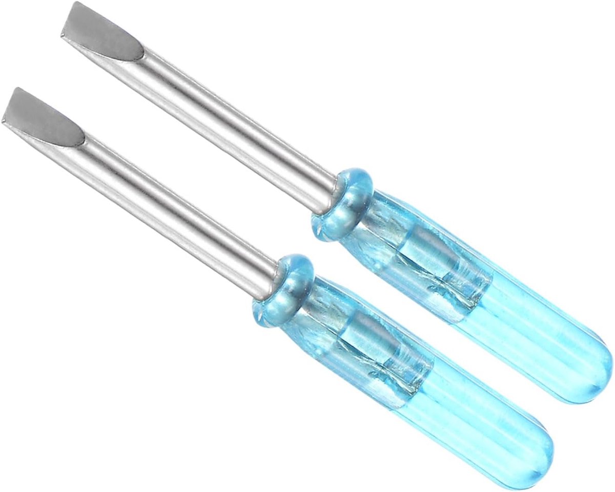 Mini Slotted Screwdriver, 3mm Size 45mm Length, Carbon Steel Small Flat Head Screwdrivers with Non-Slip Handle - ShopVlot