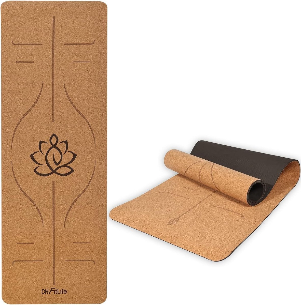 Fitnesmat - Grote Lotos - 183 x 61 x 0,6 cm - Antislip en Ondersteuning - Voor Yoga en Pilates
