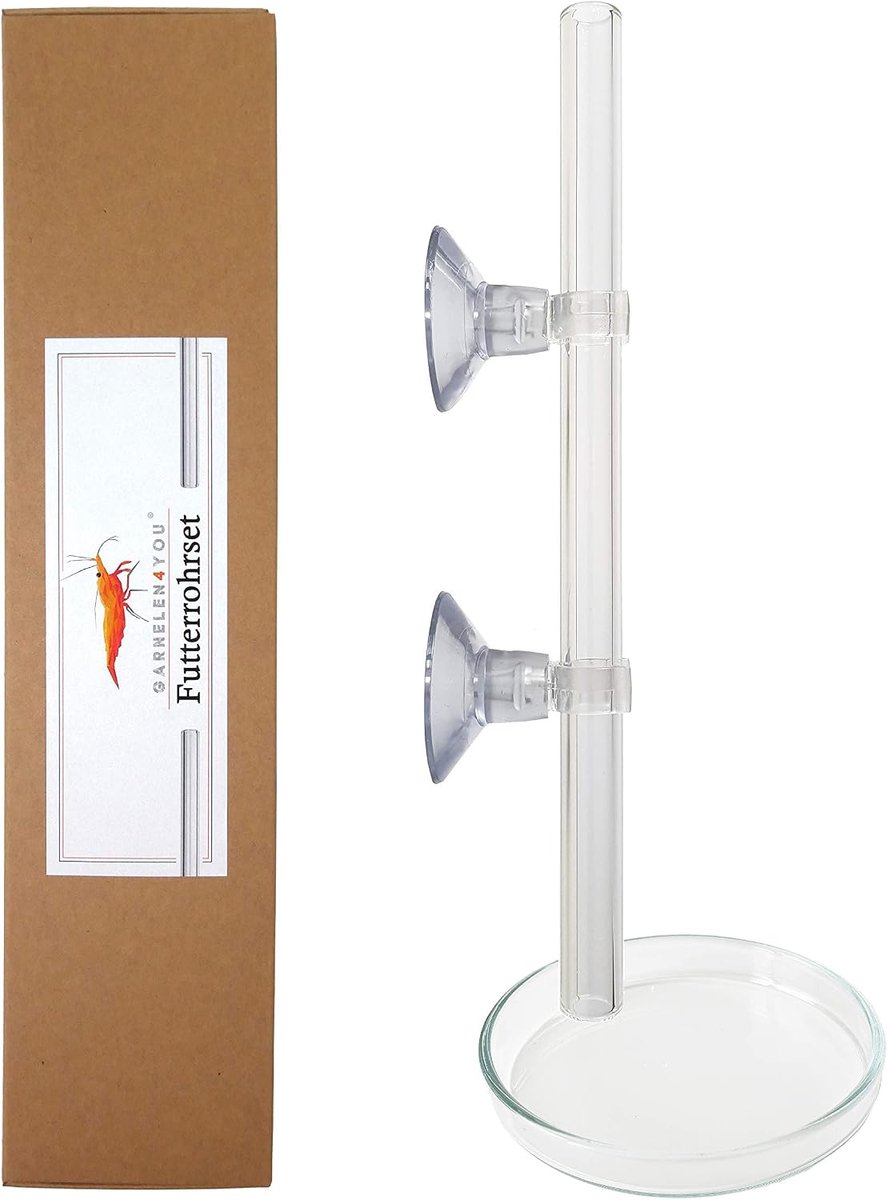 Laboratory Glass Feeding Tubes 15.5 cm - Made in Germany - Aquarium Feeder Tube with Shrimp Feeding Station - ShopVlot