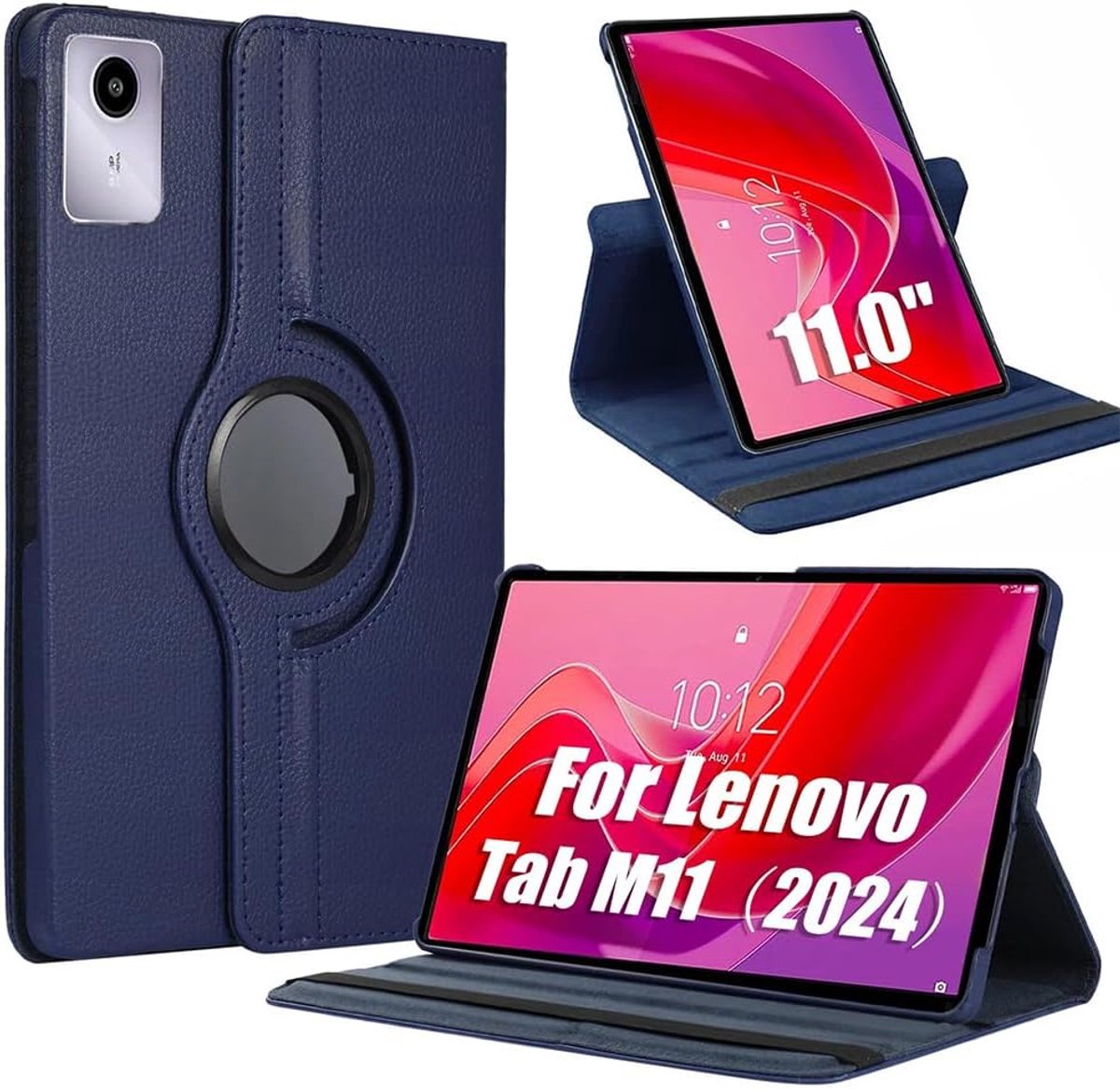 Case Compatible with Lenovo Tab M11 PU Leather Case, 90° Rotatable, Multi-Angle Case, Stand Portable Protective Case - ShopVlot