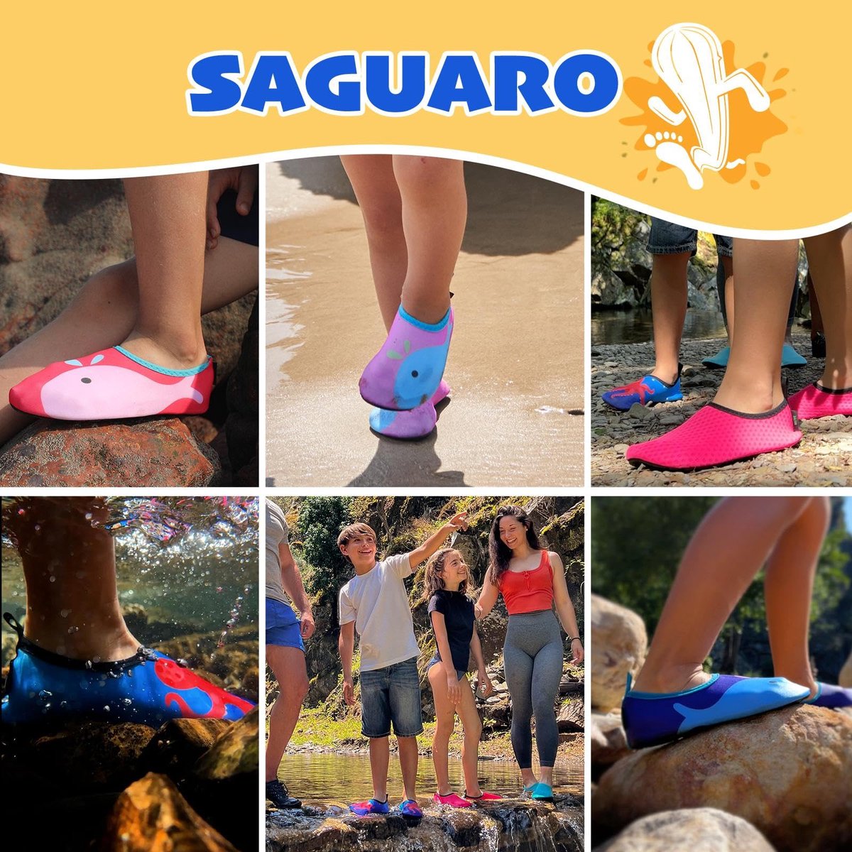 SAGUARO Kinderbadslippers Sneldrogende amfibische waterschoenen Antislip zwemschoenen Sportieve strandschoenen - ShopVlot