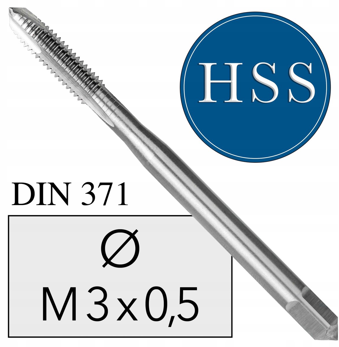 M3 HSS Machinetap DIN 371 - Doorlopende tap