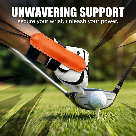 Golf Trainingshulpmiddel, Handgelenksteun van Neopreen, Verstelbare Swing Trainer in Oranje van GOLF — afbeelding 3